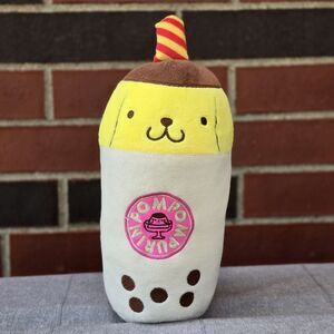 Hello Kitty & Friends : Pompompurin Boba Tea Sanrio Official Plush Toy 7-Inch